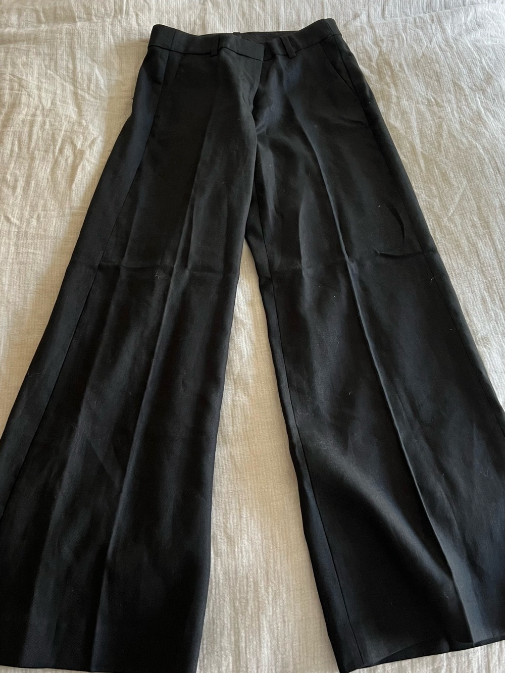 J. Crew Black Wide-Leg Trousers